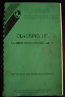 Clausing-Clausing Colchester 15\" No. 8000 Lathe Instructions & Parts List-15\"-8000-Colchester-01